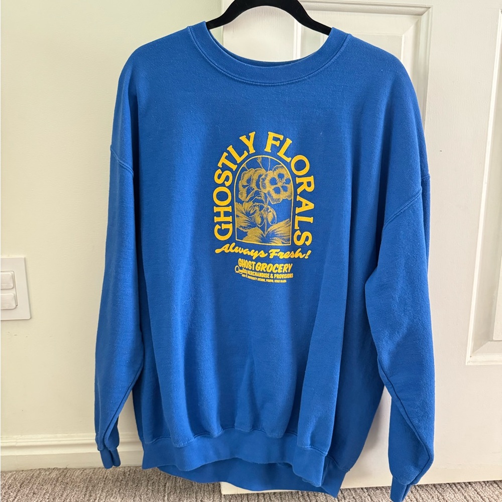 LONELY GHOST Blue Crewneck Sweatshirt
